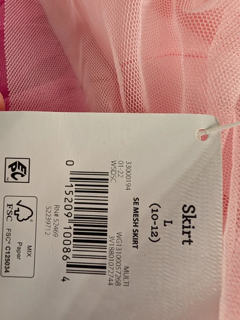 Two Large Kids Tiered Tulle Mini Skirt/Tutu - Pink & Red